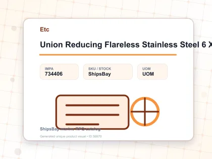 Union Reducing Flareless Stainless Steel 6 X 8 Mm - Etc - IMPA 734406