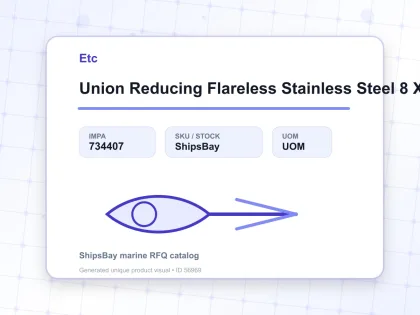 Union Reducing Flareless Stainless Steel 8 X 10 Mm - Etc - IMPA 734407