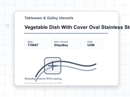 Vegetable Dish With Cover Oval Stainless Steel 287 X 206 X 38 Mm - Tableware & Galley Utensils - IMPA 170847
