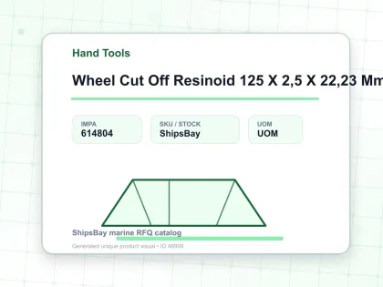 Wheel Cut Off Resinoid 125 X 2,5 X 22,23 Mm - Hand Tools - IMPA 614804