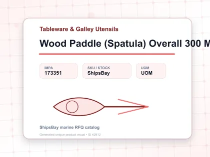 Wood Paddle (Spatula) Overall 300 Mm - Tableware & Galley Utensils - IMPA 173351