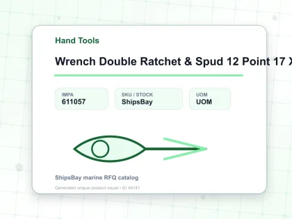 Wrench Double Ratchet & Spud 12 Point 17 X 19 Mm - Hand Tools - IMPA 611057
