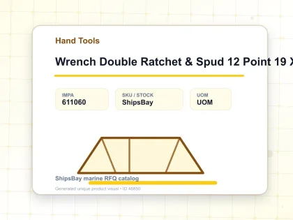 Wrench Double Ratchet & Spud 12 Point 19 X 24 Mm - Hand Tools - IMPA 611060