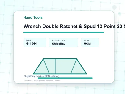 Wrench Double Ratchet & Spud 12 Point 23 X 27 Mm - Hand Tools - IMPA 611064