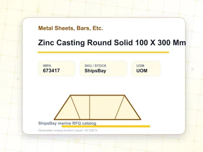 Zinc Casting Round Solid 100 X 300 Mm - Metal Sheets, Bars, Etc. - IMPA 673417