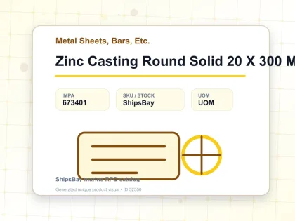 Zinc Casting Round Solid 20 X 300 Mm - Metal Sheets, Bars, Etc. - IMPA 673401