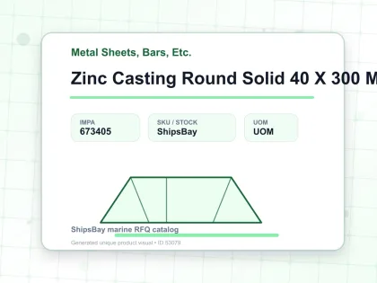 Zinc Casting Round Solid 40 X 300 Mm - Metal Sheets, Bars, Etc. - IMPA 673405