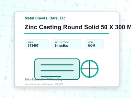 Zinc Casting Round Solid 50 X 300 Mm - Metal Sheets, Bars, Etc. - IMPA 673407