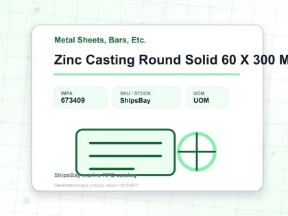 Zinc Casting Round Solid 60 X 300 Mm - Metal Sheets, Bars, Etc. - IMPA 673409