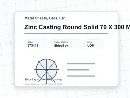 Zinc Casting Round Solid 70 X 300 Mm - Metal Sheets, Bars, Etc. - IMPA 673411
