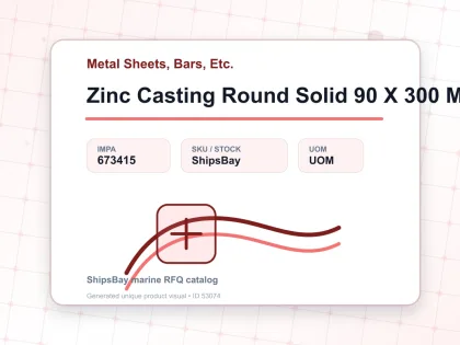 Zinc Casting Round Solid 90 X 300 Mm - Metal Sheets, Bars, Etc. - IMPA 673415
