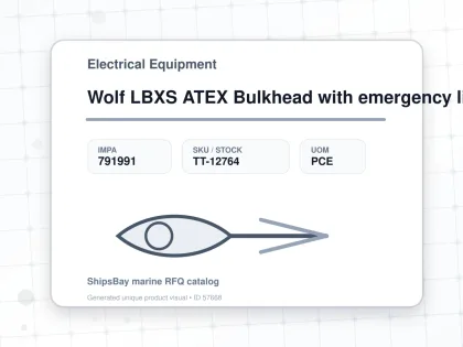 Wolf LBXS ATEX Bulkhead with emergency lighting and a power of 24 watt - Electrical Equipment - IMPA 791991 - UOM PCE