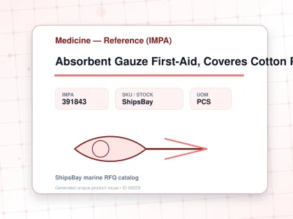 Absorbent Gauze First-Aid, Coveres Cotton Pad Large - Medicine — Reference (IMPA) - IMPA 391843 - UOM PCS