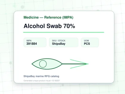 Alcohol Swab 70% - Medicine — Reference (IMPA) - IMPA 391884 - UOM PCS