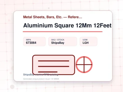 Aluminium Square 12Mm 12Feet - Metal Sheets, Bars, Etc. — Reference (IMPA) - IMPA 673064 - UOM LGH