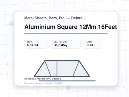 Aluminium Square 12Mm 16Feet - Metal Sheets, Bars, Etc. — Reference (IMPA) - IMPA 673074 - UOM LGH
