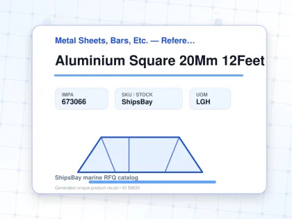 Aluminium Square 20Mm 12Feet - Metal Sheets, Bars, Etc. — Reference (IMPA) - IMPA 673066 - UOM LGH
