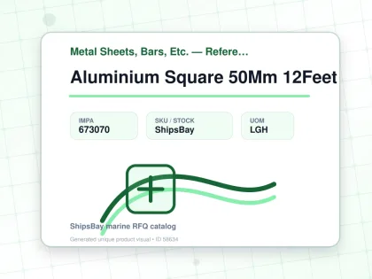 Aluminium Square 50Mm 12Feet - Metal Sheets, Bars, Etc. — Reference (IMPA) - IMPA 673070 - UOM LGH