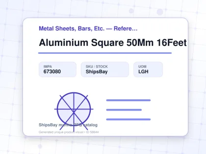 Aluminium Square 50Mm 16Feet - Metal Sheets, Bars, Etc. — Reference (IMPA) - IMPA 673080 - UOM LGH