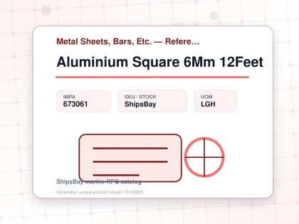 Aluminium Square 6Mm 12Feet - Metal Sheets, Bars, Etc. — Reference (IMPA) - IMPA 673061 - UOM LGH