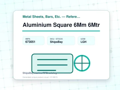 Aluminium Square 6Mm 6Mtr - Metal Sheets, Bars, Etc. — Reference (IMPA) - IMPA 673051 - UOM LGH