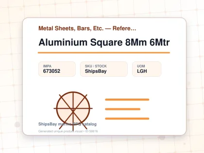Aluminium Square 8Mm 6Mtr - Metal Sheets, Bars, Etc. — Reference (IMPA) - IMPA 673052 - UOM LGH