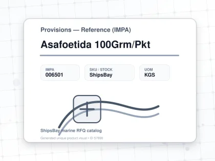Asafoetida 100Grm/Pkt - Provisions — Reference (IMPA) - IMPA 006501 - UOM KGS