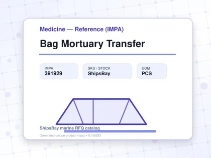 Bag Mortuary Transfer - Medicine — Reference (IMPA) - IMPA 391929 - UOM PCS