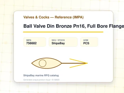 Ball Valve Din Bronze Pn16, Full Bore Flanged #1943 100Mm - Valves & Cocks — Reference (IMPA) - IMPA 756682 - UOM PCS