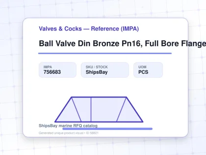 Ball Valve Din Bronze Pn16, Full Bore Flanged #1943 125Mm - Valves & Cocks — Reference (IMPA) - IMPA 756683 - UOM PCS