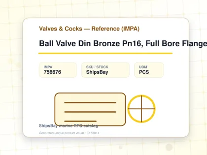 Ball Valve Din Bronze Pn16, Full Bore Flanged #1943 25Mm - Valves & Cocks — Reference (IMPA) - IMPA 756676 - UOM PCS