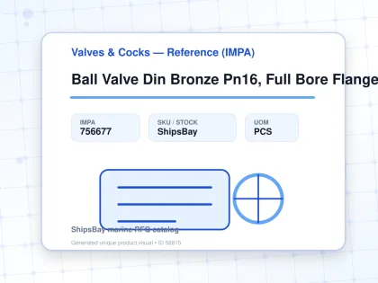 Ball Valve Din Bronze Pn16, Full Bore Flanged #1943 32Mm - Valves & Cocks — Reference (IMPA) - IMPA 756677 - UOM PCS