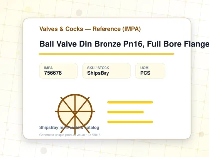 Ball Valve Din Bronze Pn16, Full Bore Flanged #1943 40Mm - Valves & Cocks — Reference (IMPA) - IMPA 756678 - UOM PCS