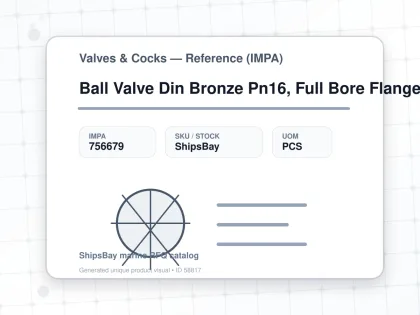 Ball Valve Din Bronze Pn16, Full Bore Flanged #1943 50Mm - Valves & Cocks — Reference (IMPA) - IMPA 756679 - UOM PCS