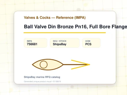 Ball Valve Din Bronze Pn16, Full Bore Flanged #1943 80Mm - Valves & Cocks — Reference (IMPA) - IMPA 756681 - UOM PCS
