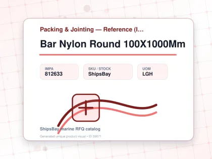 Bar Nylon Round 100X1000Mm - Packing & Jointing — Reference (IMPA) - IMPA 812633 - UOM LGH