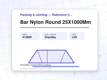 Bar Nylon Round 25X1000Mm - Packing & Jointing — Reference (IMPA) - IMPA 812609 - UOM LGH