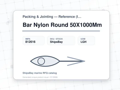Bar Nylon Round 50X1000Mm - Packing & Jointing — Reference (IMPA) - IMPA 812616 - UOM LGH