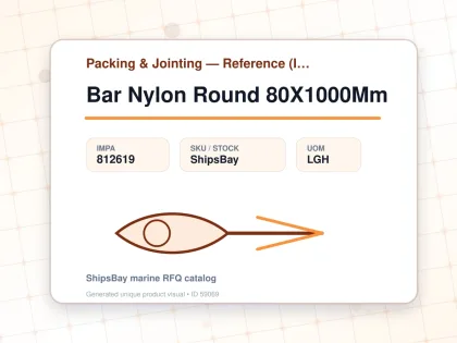 Bar Nylon Round 80X1000Mm - Packing & Jointing — Reference (IMPA) - IMPA 812619 - UOM LGH