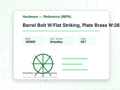 Barrel Bolt W/Flat Striking, Plate Brass W:28Xl:50Mm #2512A - Hardware — Reference (IMPA) - IMPA 492605 - UOM SET