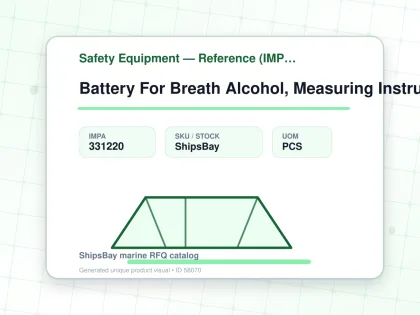 Battery For Breath Alcohol, Measuring Instrument A5820 - Safety Equipment — Reference (IMPA) - IMPA 331220 - UOM PCS