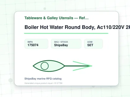 Boiler Hot Water Round Body, Ac110/220V 2Kw 20Ltr - Tableware & Galley Utensils — Reference (IMPA) - IMPA 175074 - UOM SET