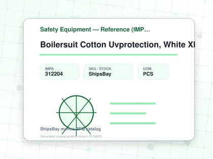 Boilersuit Cotton Uvprotection, White Xl - Safety Equipment — Reference (IMPA) - IMPA 312204 - UOM PCS