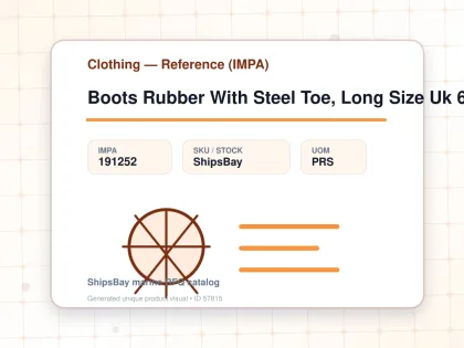 Boots Rubber With Steel Toe, Long Size Uk 6(24.5Cm) - Clothing — Reference (IMPA) - IMPA 191252 - UOM PRS