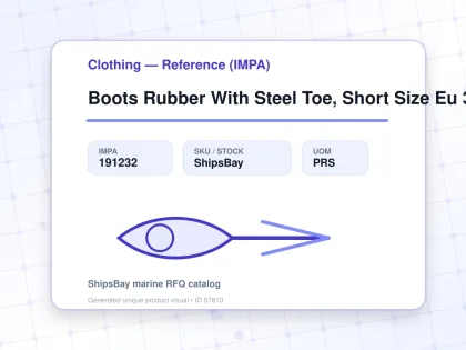 Boots Rubber With Steel Toe, Short Size Eu 39(24.5Cm) - Clothing — Reference (IMPA) - IMPA 191232 - UOM PRS