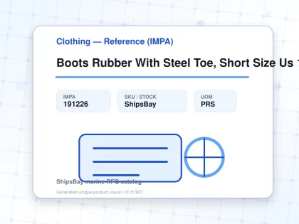 Boots Rubber With Steel Toe, Short Size Us 11.5(29.5Cm) - Clothing — Reference (IMPA) - IMPA 191226 - UOM PRS