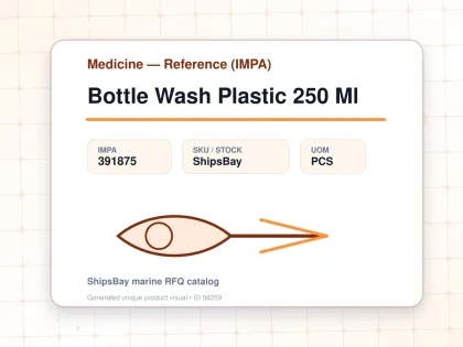 Bottle Wash Plastic 250 Ml - Medicine — Reference (IMPA) - IMPA 391875 - UOM PCS