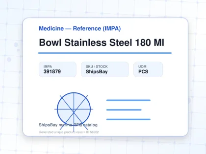 Bowl Stainless Steel 180 Ml - Medicine — Reference (IMPA) - IMPA 391879 - UOM PCS