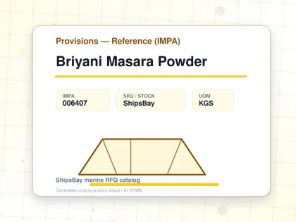 Briyani Masara Powder - Provisions — Reference (IMPA) - IMPA 006407 - UOM KGS