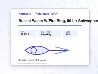 Bucket Waste W/Fire Ring, 50 Ltr Schwepper #7947N - Hardware — Reference (IMPA) - IMPA 493323 - UOM PCS